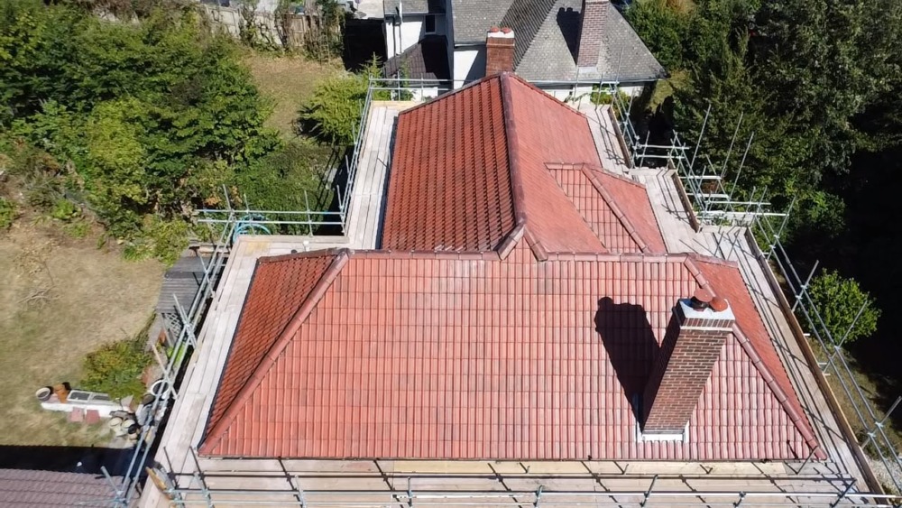 Completed roof aerial