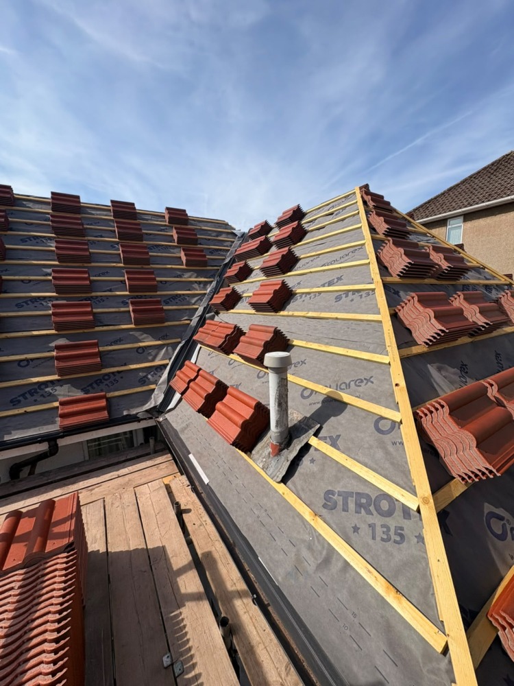 Tile stacking close-up